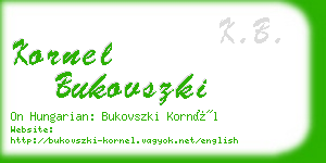 kornel bukovszki business card